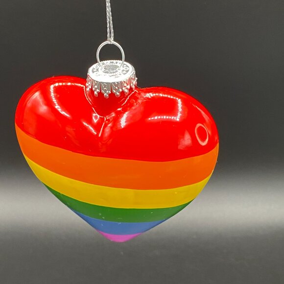 Love is Love Pride Heart Christmas Tree Ornament Holiday Seasonal Decor - Picture 5 of 13